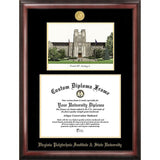Virginia Tech 15.5w x 13.5h Gold Embossed Diploma Frame with Campus Images Lithograph