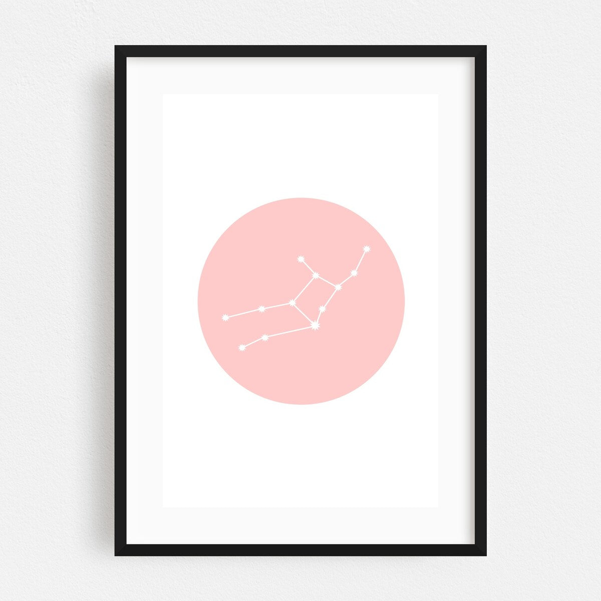 Virgo Soft Pink Minimal Circle Digital Abstract Art Print/Poster
