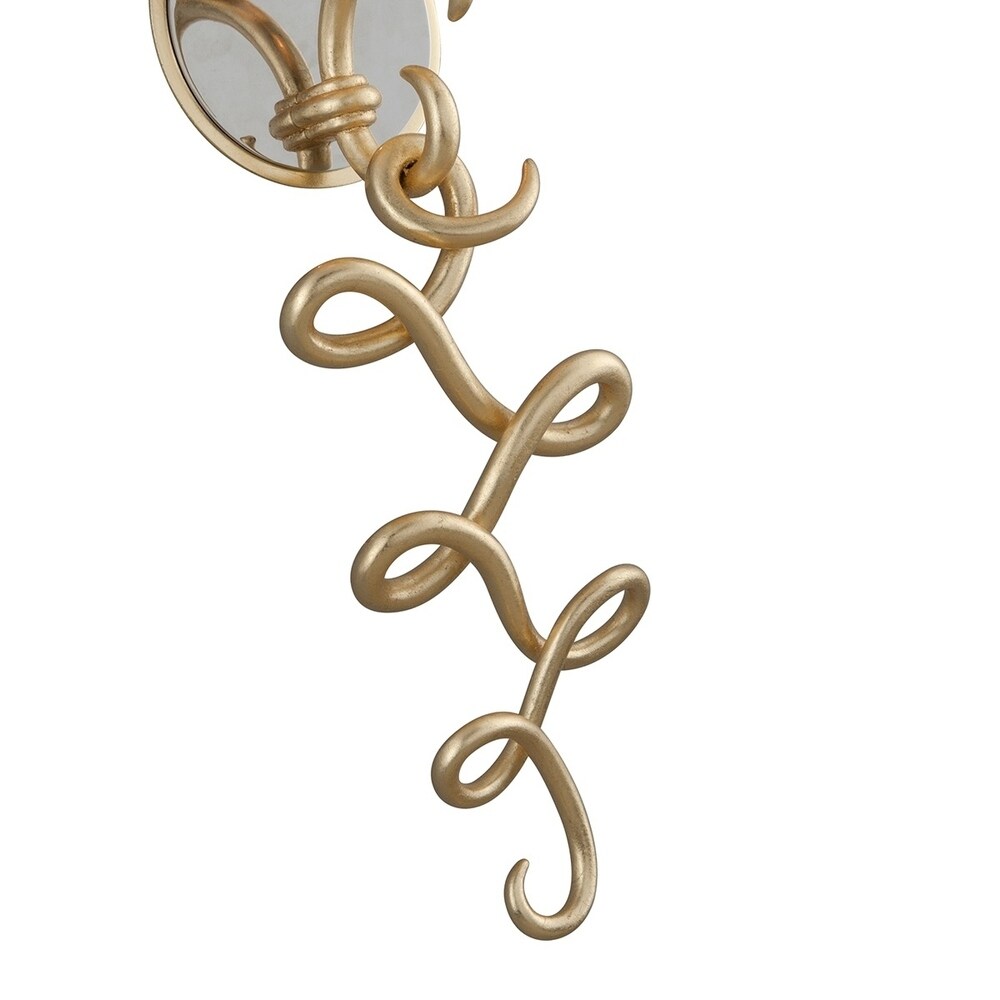 Virtuoso 1-light Gold Leaf Wall Sconce with Polished Stainless Accents
