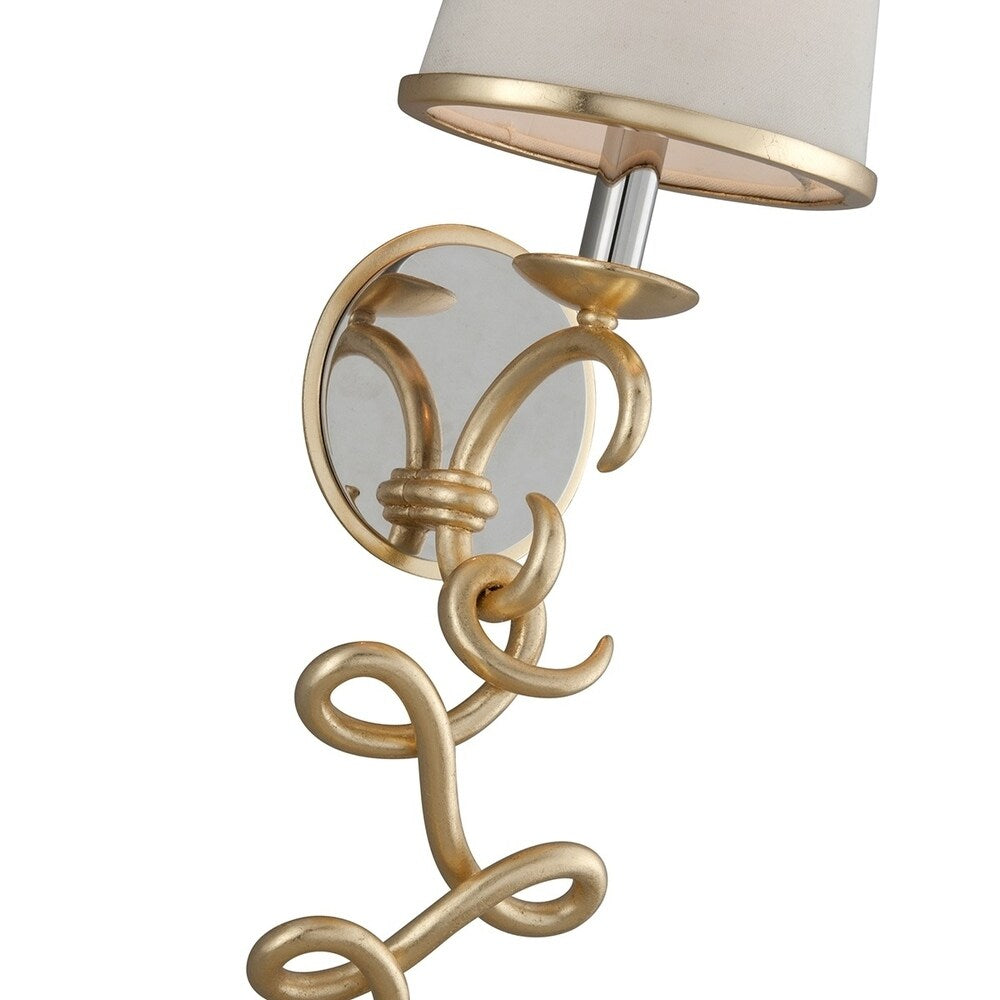 Virtuoso 1-light Gold Leaf Wall Sconce with Polished Stainless Accents