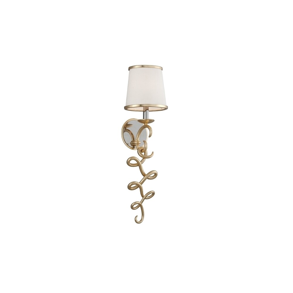 Virtuoso 1-light Gold Leaf Wall Sconce with Polished Stainless Accents