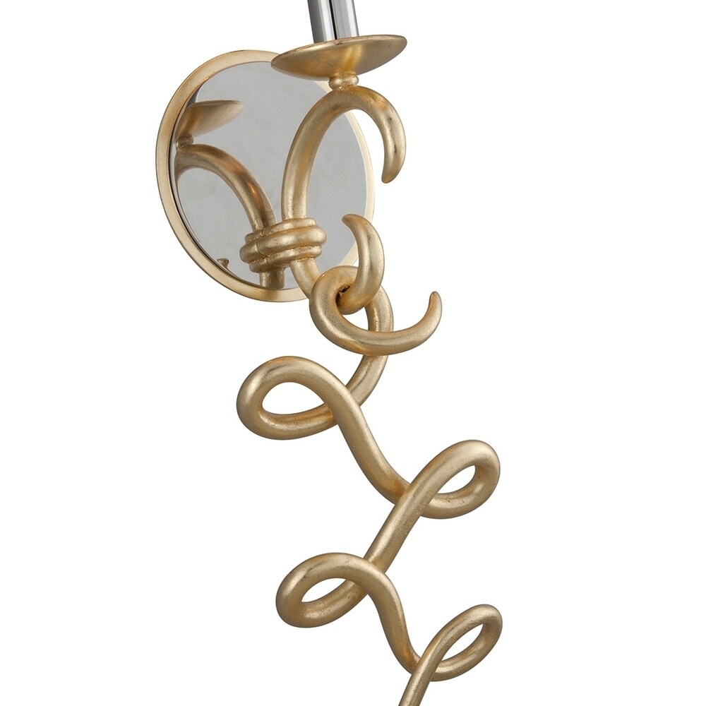 Virtuoso 1-light Gold Leaf Wall Sconce with Polished Stainless Accents