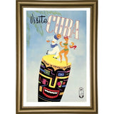 Visite Cuba-VINAPP124319 Framed Print 20"x13.5" by Vintage Apple Collection
