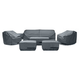 Vistano 7 Piece Polyester Outdoor Patio Club Seating Deluxe Furniture Covers - Grey