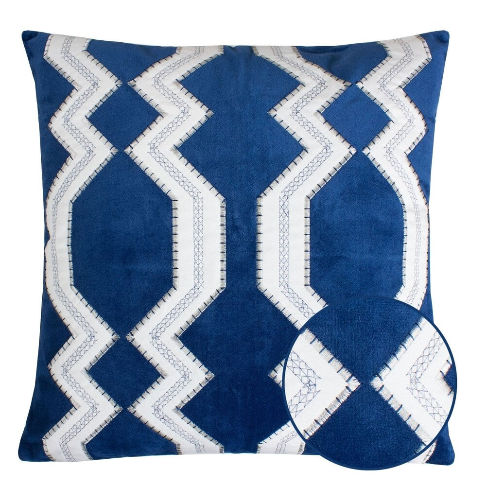 Vivian Applique Velvet 20" Square Decorative Throw Pillow