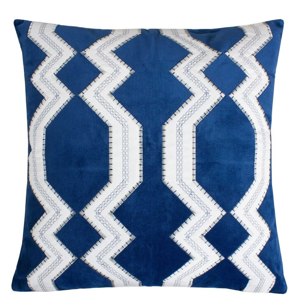 Vivian Applique Velvet 20" Square Decorative Throw Pillow