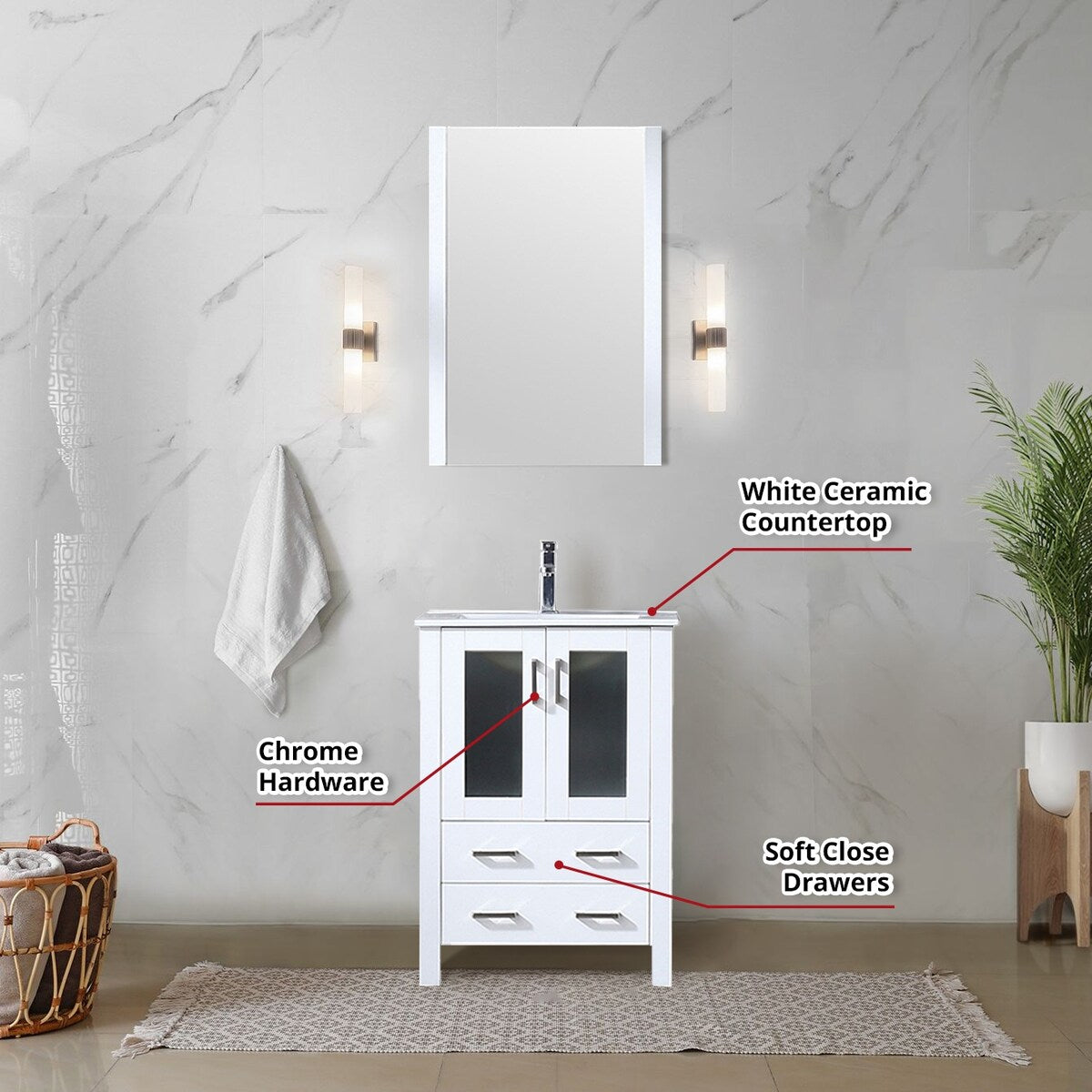 Volez 24 in W x 18.25 in D Bath Vanity
