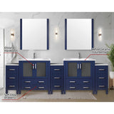 Volez Double Bath Vanity with Side Cabinets, White Ceramic Top, 34 in Mirrors and Faucet Set - 108