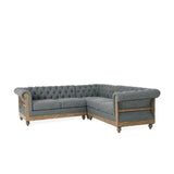 Voll Tufted Sectional Sofa with Nailhead Trim by Christopher Knight Home