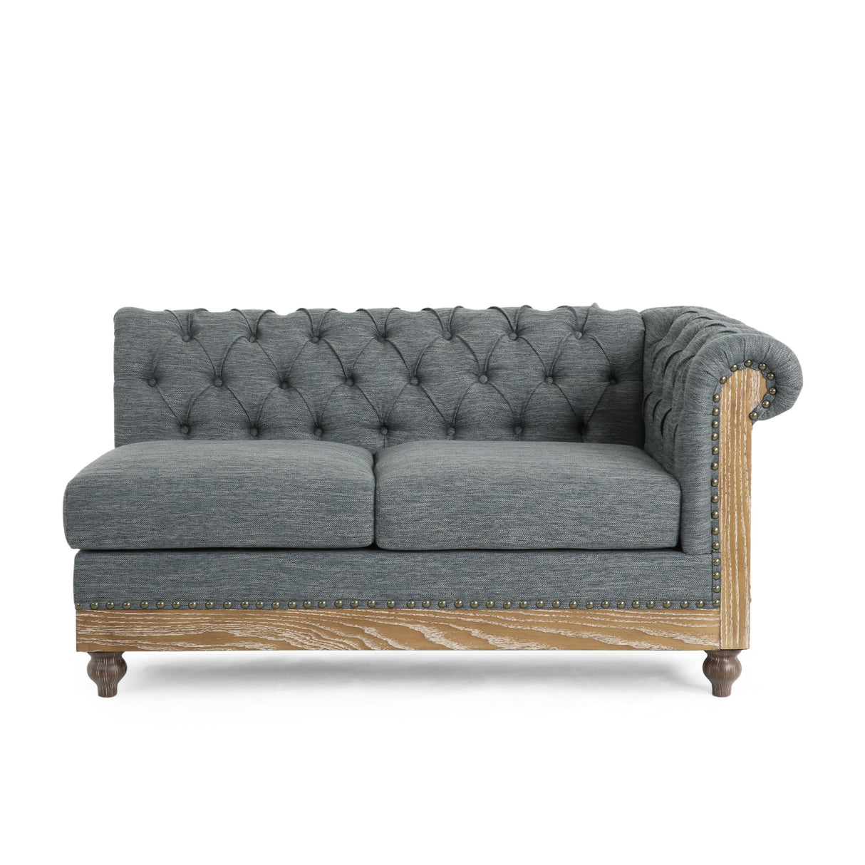 Voll Tufted Sectional Sofa with Nailhead Trim by Christopher Knight Home