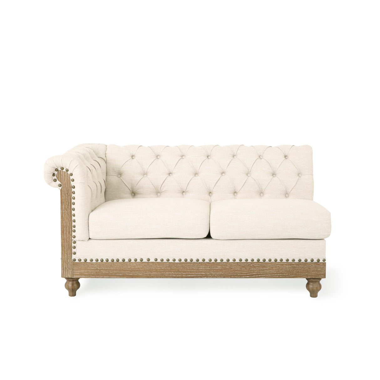 Voll Tufted Sectional Sofa with Nailhead Trim by Christopher Knight Home