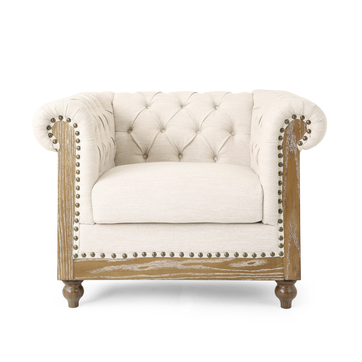 Voll Tufted Club Chair with Nailhead Trim by Christopher Knight Home