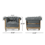 Voll Tufted Club Chair with Nailhead Trim by Christopher Knight Home