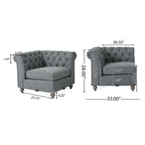 Voll Tufted Sectional Sofa with Nailhead Trim by Christopher Knight Home