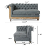 Voll Tufted Sectional Sofa with Nailhead Trim by Christopher Knight Home