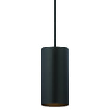 Volume Lighting 1-Light Black Outdoor Cylinder Pendant - N/A
