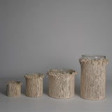 Votive Wapped in Cream Fabric 3"x3"- A