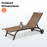 VredHom Adjustable Chaise Lounge Chair with Wheels