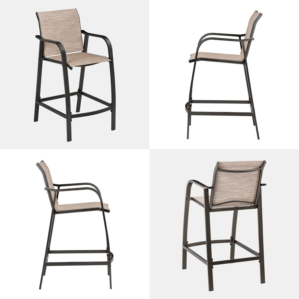 VredHom Outdoor Bar Stools Patio Bar Chairs (Set of 4) - 21.7" W x 25.6" D x 43.7" H