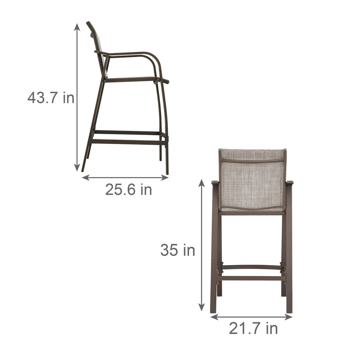VredHom Outdoor Bar Stools Patio Bar Chairs (Set of 4) - 21.7" W x 25.6" D x 43.7" H