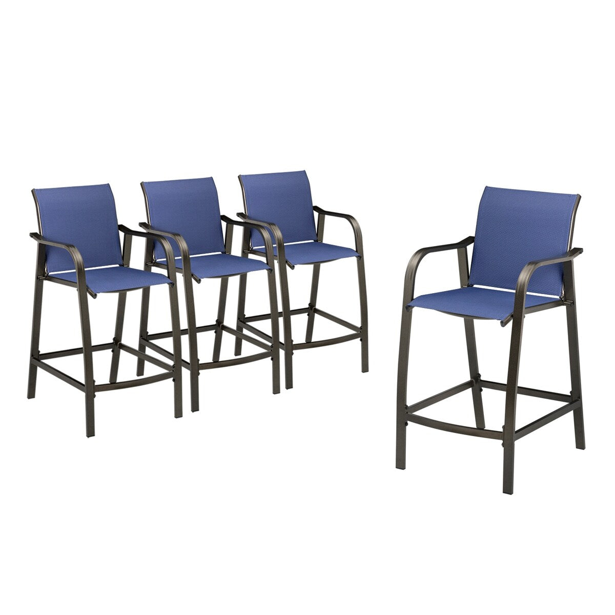 VredHom Outdoor Bar Stools Patio Bar Chairs (Set of 4) - 21.7" W x 25.6" D x 43.7" H