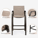 VredHom Outdoor Bar Stools Patio Bar Chairs (Set of 4) - 21.7" W x 25.6" D x 43.7" H