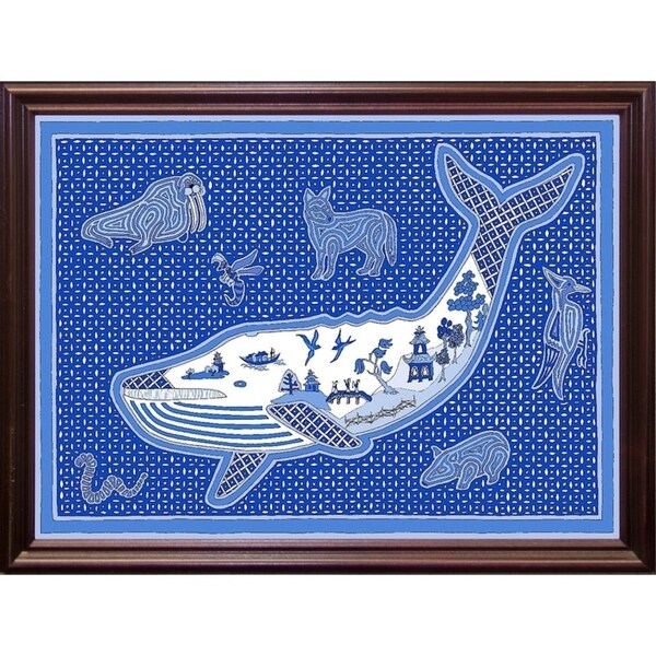 W Whale-WILBAS99996 Framed Print 10.75"x14.75" by Willow Bascom