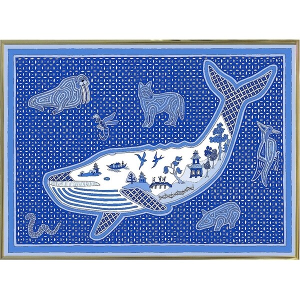 W Whale-WILBAS99996 Framed Print 10.75"x14.75" by Willow Bascom