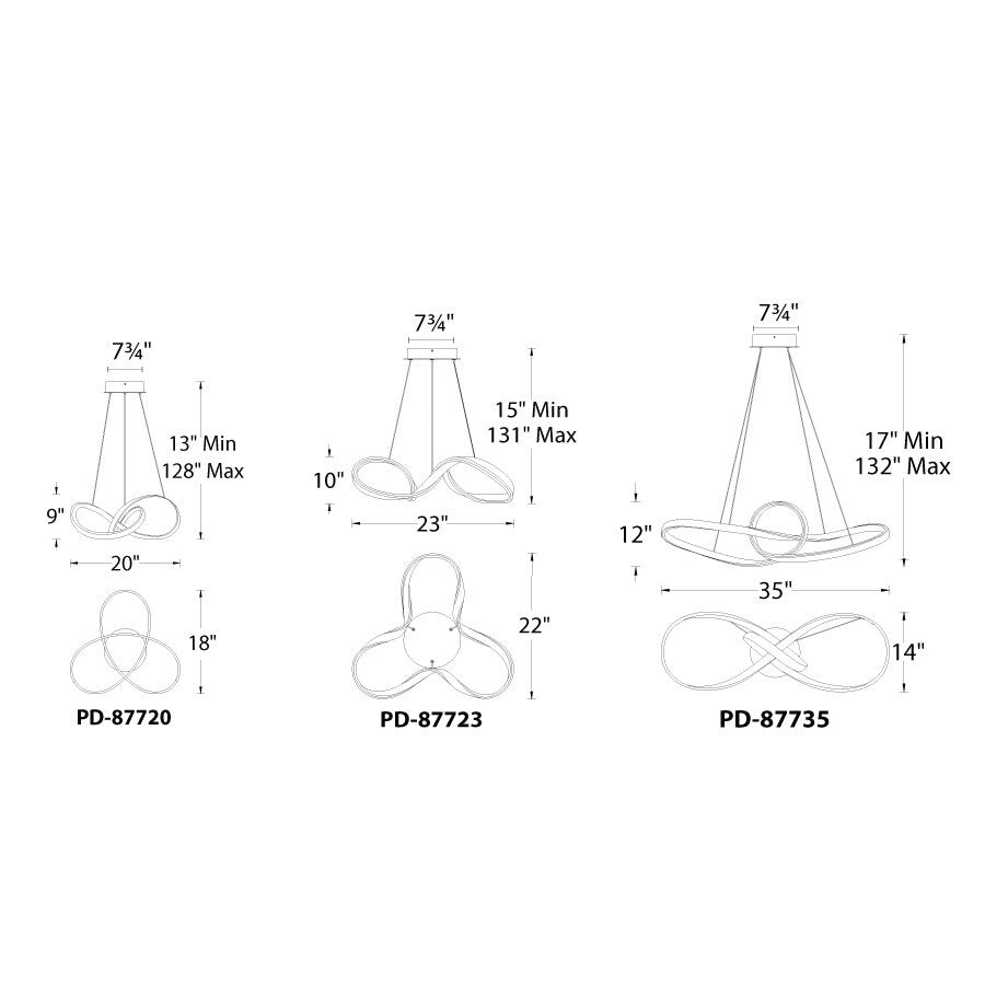 WAC Lighting Vornado 20" Wide LED Suspension Pendant