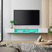 WAMPAT 70 Inch Floating TV Shelf With LED Lights, Floating TV Stand Under TV Media Console for Living Room - 70 inch