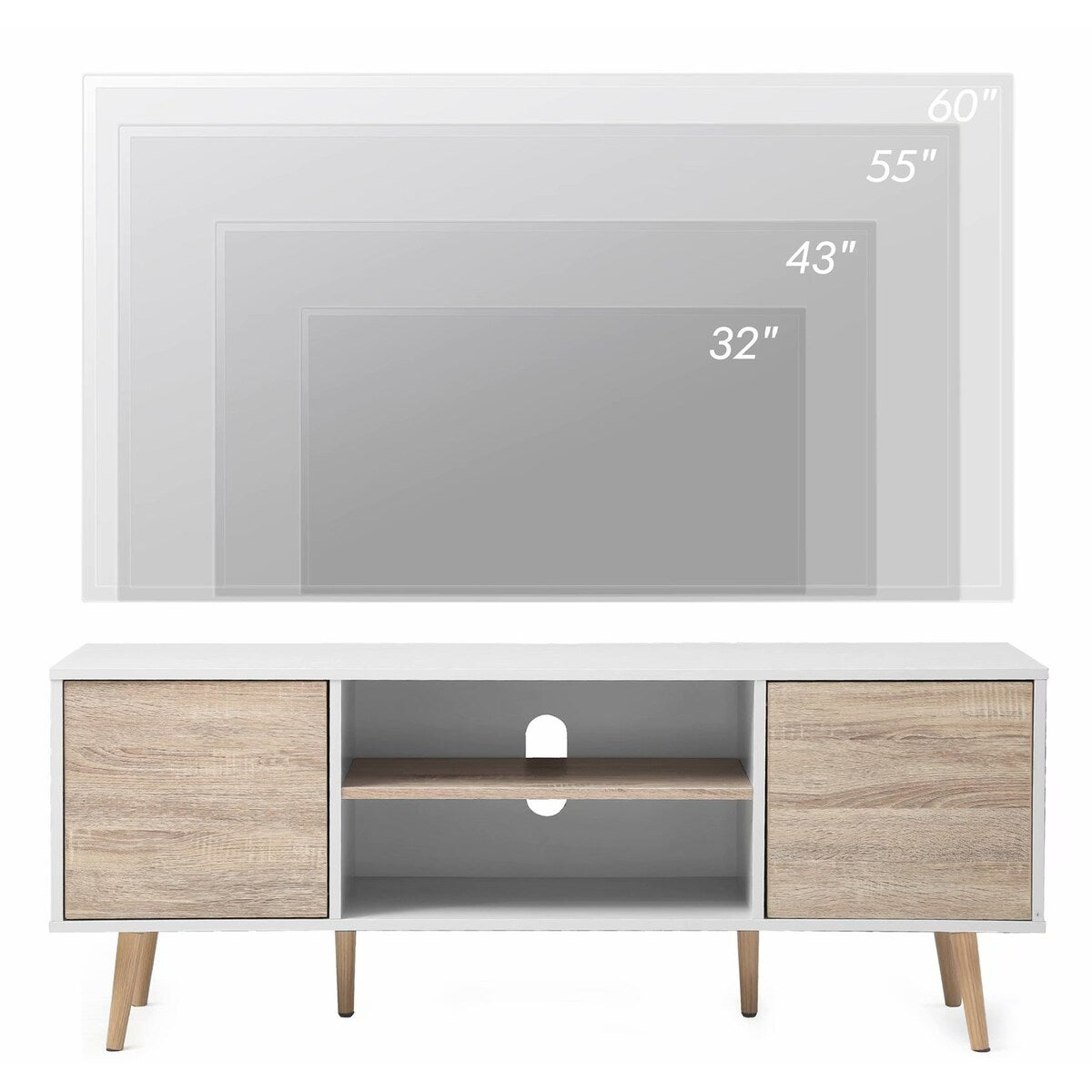 Mid Century Modern TV Stand for 32"-60" TVs - 42 inches