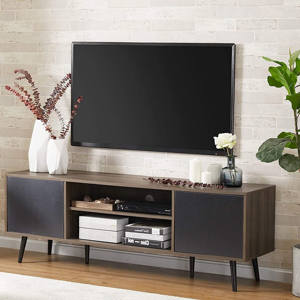 WAMPAT Mid Century Modern TV Stand 61inch