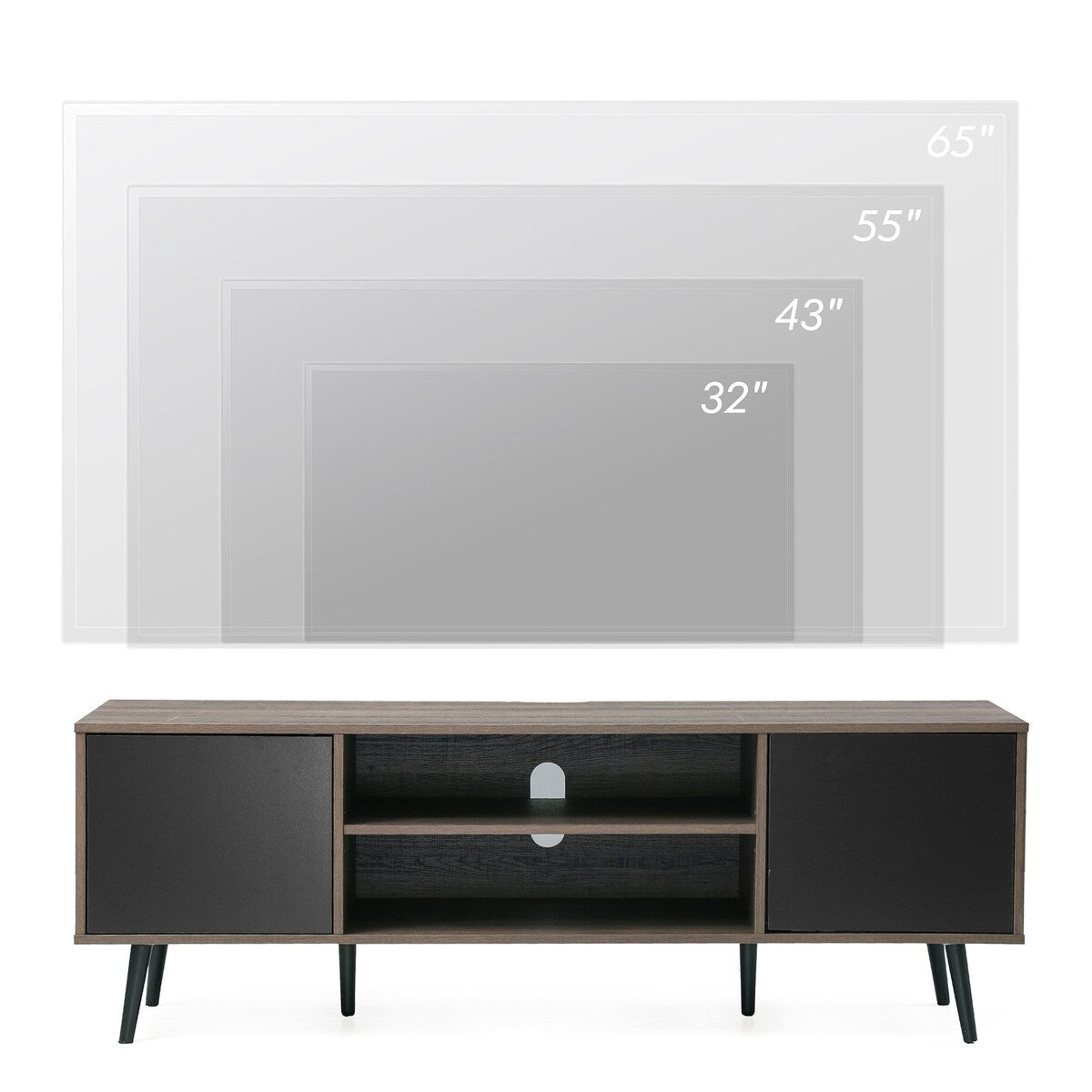 WAMPAT Mid Century Modern TV Stand 61inch