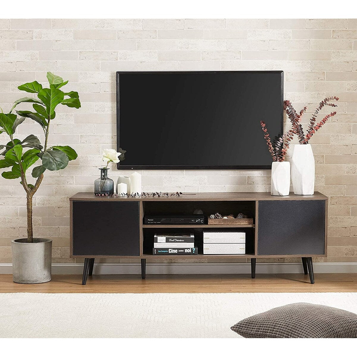WAMPAT Mid Century Modern TV Stand 61inch