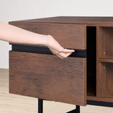 WAMPAT Modern TV Stand for up to 55 inch TV with Storage Cabinets