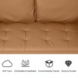 WANSE PU 50" Square Arm Loveseat,Solid Wood Frame,Easy Assembly