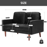 WANSE Velvet 50" Square Arm Loveseat,Solid Wood Frame,Easy Assembly