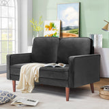WANSE Velvet 50" Square Arm Loveseat,Solid Wood Frame,Easy Assembly