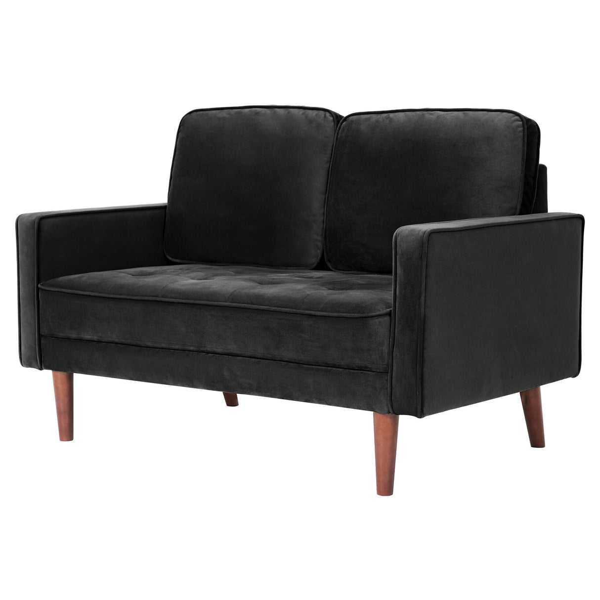 WANSE Velvet 50" Square Arm Loveseat,Solid Wood Frame,Easy Assembly