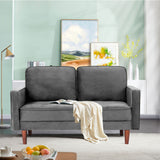 WANSE Velvet 50" Square Arm Loveseat,Solid Wood Frame,Easy Assembly