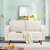 WANSE Velvet 50" Square Arm Loveseat,Solid Wood Frame,Easy Assembly