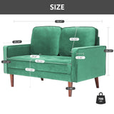 WANSE Velvet 50" Square Arm Loveseat,Solid Wood Frame,Easy Assembly