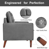 WANSE Velvet 50" Square Arm Loveseat,Solid Wood Frame,Easy Assembly