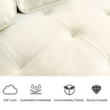 WANSE Velvet 50" Square Arm Loveseat,Solid Wood Frame,Easy Assembly