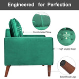 WANSE Velvet 50" Square Arm Loveseat,Solid Wood Frame,Easy Assembly