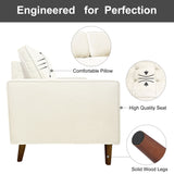 WANSE Velvet 50" Square Arm Loveseat,Solid Wood Frame,Easy Assembly