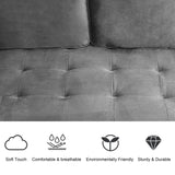 WANSE Velvet 50" Square Arm Loveseat,Solid Wood Frame,Easy Assembly