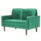 WANSE Velvet 50" Square Arm Loveseat,Solid Wood Frame,Easy Assembly