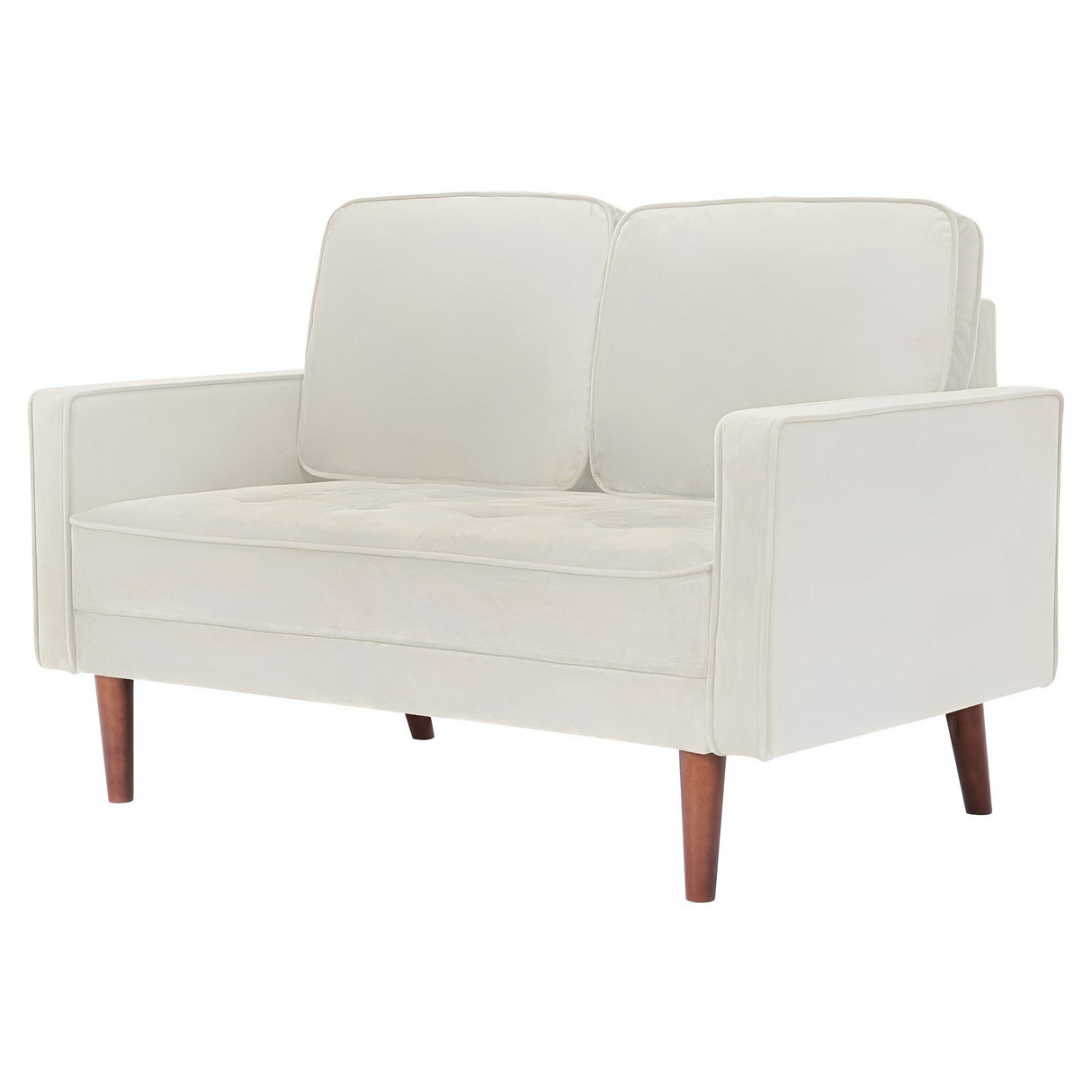 WANSE Velvet 50" Square Arm Loveseat,Solid Wood Frame,Easy Assembly