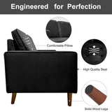WANSE Velvet 50" Square Arm Loveseat,Solid Wood Frame,Easy Assembly